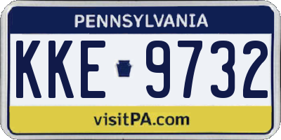 PA license plate KKE9732