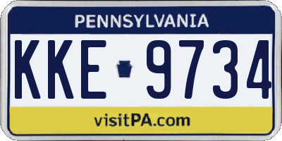 PA license plate KKE9734