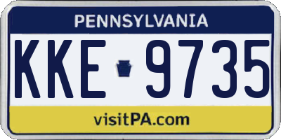PA license plate KKE9735