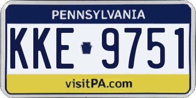 PA license plate KKE9751