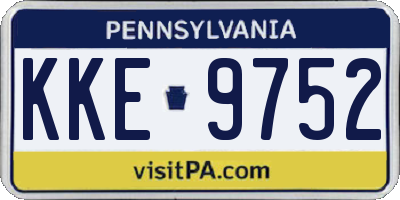 PA license plate KKE9752