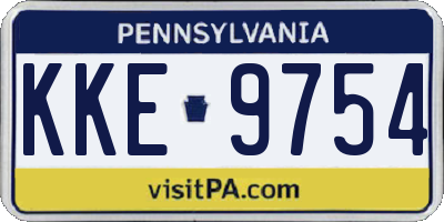 PA license plate KKE9754