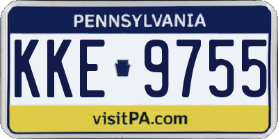 PA license plate KKE9755
