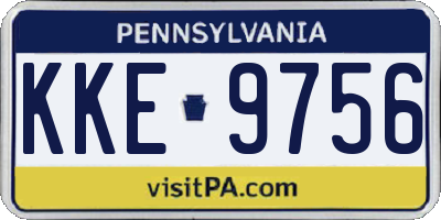 PA license plate KKE9756