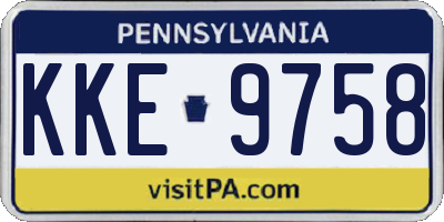 PA license plate KKE9758