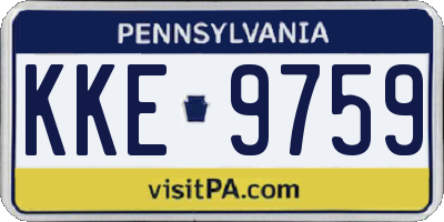 PA license plate KKE9759