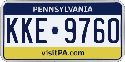 PA license plate KKE9760