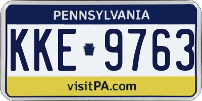PA license plate KKE9763