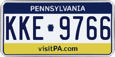 PA license plate KKE9766