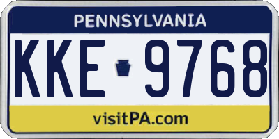 PA license plate KKE9768