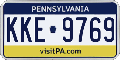 PA license plate KKE9769