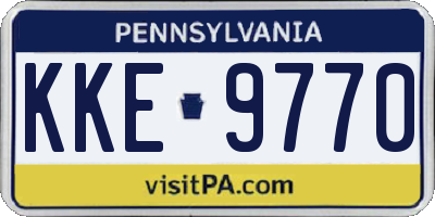 PA license plate KKE9770