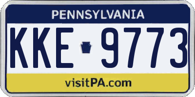 PA license plate KKE9773