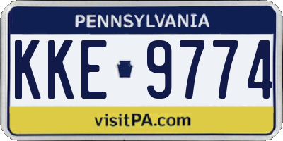 PA license plate KKE9774