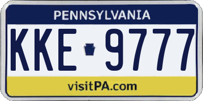 PA license plate KKE9777
