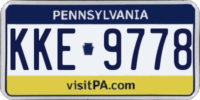 PA license plate KKE9778