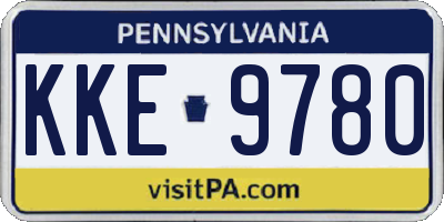 PA license plate KKE9780