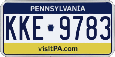 PA license plate KKE9783
