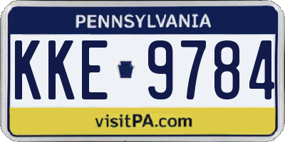 PA license plate KKE9784