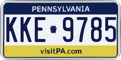 PA license plate KKE9785