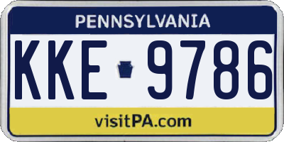 PA license plate KKE9786