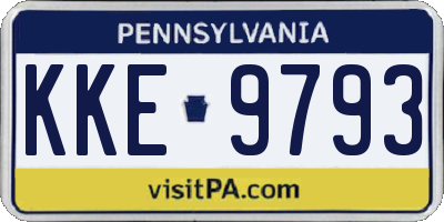 PA license plate KKE9793