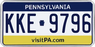 PA license plate KKE9796