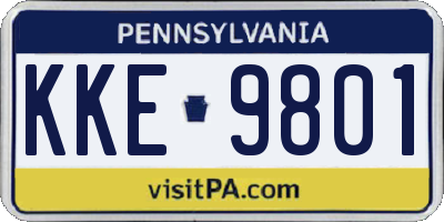 PA license plate KKE9801