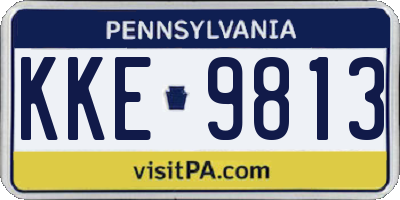 PA license plate KKE9813