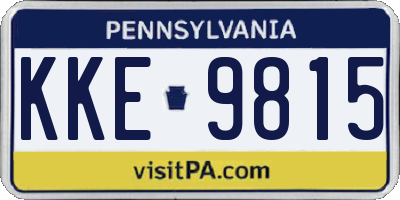 PA license plate KKE9815