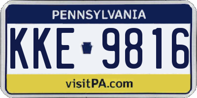 PA license plate KKE9816