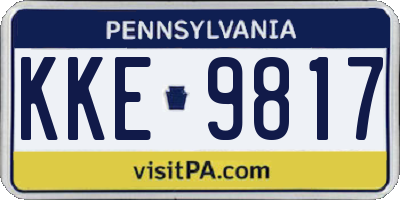 PA license plate KKE9817