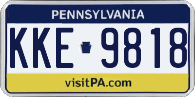 PA license plate KKE9818