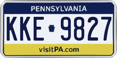 PA license plate KKE9827