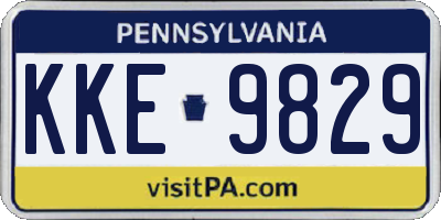 PA license plate KKE9829