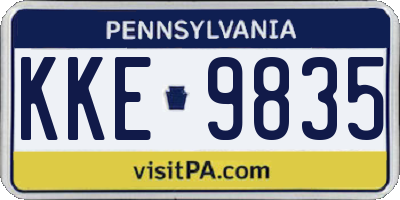 PA license plate KKE9835