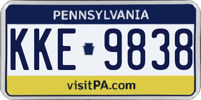 PA license plate KKE9838