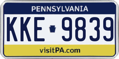 PA license plate KKE9839