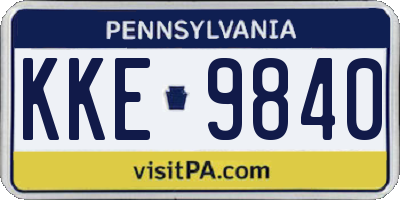 PA license plate KKE9840
