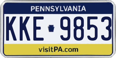 PA license plate KKE9853