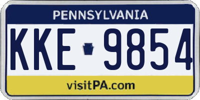 PA license plate KKE9854
