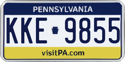 PA license plate KKE9855