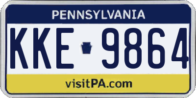 PA license plate KKE9864