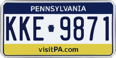 PA license plate KKE9871