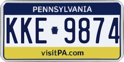 PA license plate KKE9874