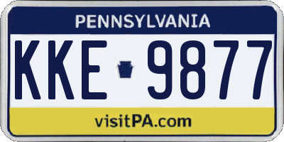PA license plate KKE9877