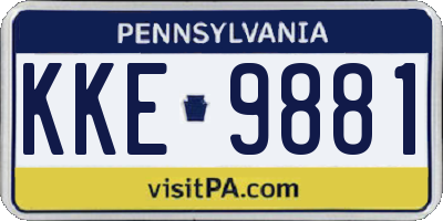 PA license plate KKE9881