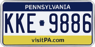 PA license plate KKE9886