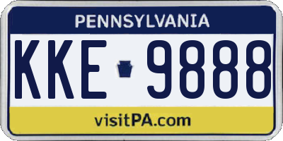 PA license plate KKE9888