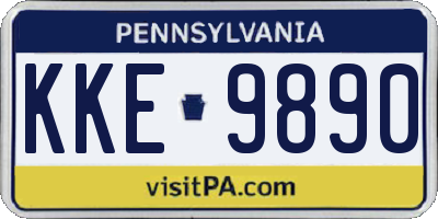 PA license plate KKE9890